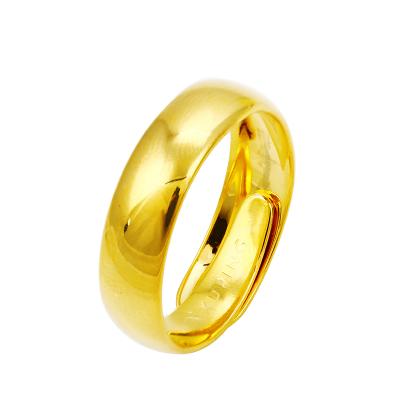 China CLASSIC Xuping 24k Gold Ring Jewelry Dubai Gold Ring Adjustable Concise Brass Ring for sale