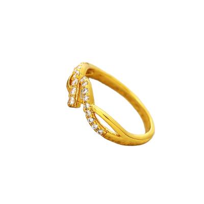 China CLASSIC Xuping Fine Jewelry Zircon 24k Gold Plated Women's Ring for sale