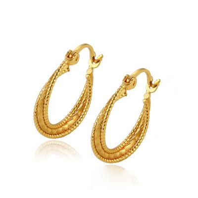 China CLASSIC 92775 xuping jewelry best selling big 24 gold hoop earrings for sale