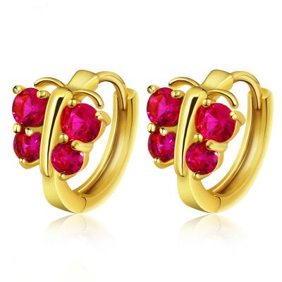 China New Latest CLASSIC 20248 Gold Best Earring Designs Butterfly Design Zircon Earring xuping gift for her for sale