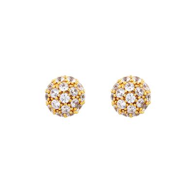 China Custom CLASSIC 80513 Xuping Zirconia Design 24k Yellow Gold Color Stud Earring Jewelry For Women for sale