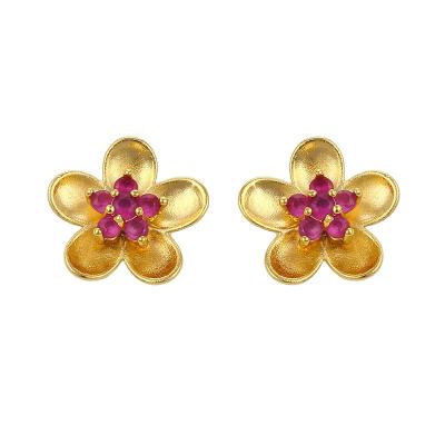 China Charming CLASSIC 90299 zirconia copper alloy flower shaped stud earring for men, xuping fashion earring for sale