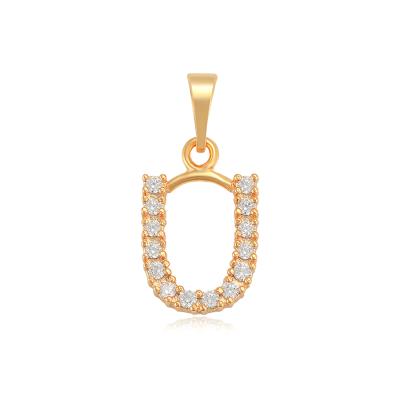 China CLASSIC xuping simple zircon letter pendant jewelry dubai gold design pendant for sale