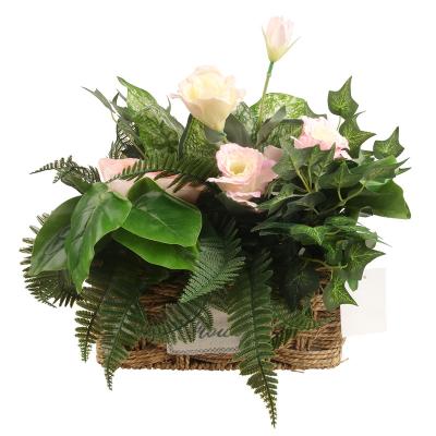 China New Design Eco - Friendly Peony Small Flower Bonsai Artificial Potted Mini Plants For Garden Decoration for sale