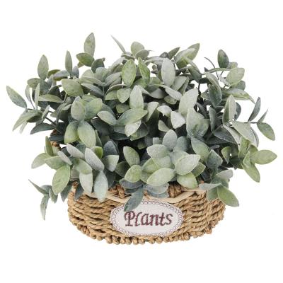 China Wholesale Green Bonsai Outdoor/Indoor Decoration New Artificia Rattan Basket Leaves Potted Plant For Living Room Table Home Decoration for sale