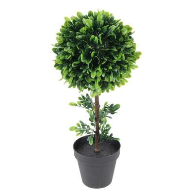 China CLASSIC High Quality Potted Artificial Plastic Grass Ball Bonsai Tree For Garden Home Decoration for sale