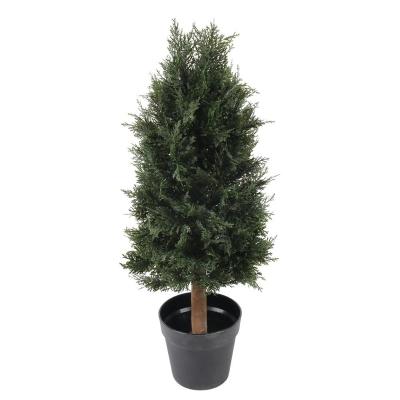 China Eco-Friendly High Quality Artificial Large Cedar Tree Leaves For Outdoor Garden Decoration for sale