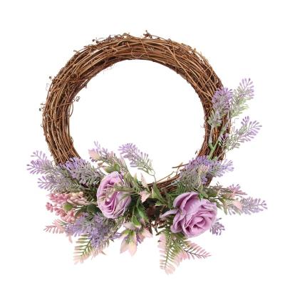 China High quality handmade hanging flower plants door rose artifificla desktop decoration rose flower weath for wedding party home decoration for sale