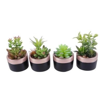 China China eco-friendly new arrive set of 4 small artificial potted succulents for sale for sale