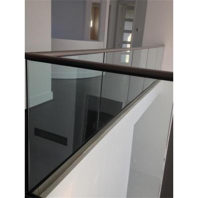 China Contemporary black steel frameless aluminum u channel glass balustrade for staircase for sale