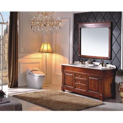 China Water Proof Double Sink Bathroom Vanity Cabinets Classic Bathroom Cabinet Solid Wood Wash Cabinet for sale