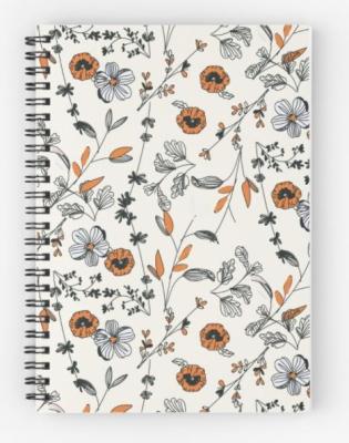 China China Spiral Fancy Colorful Flower Style Stationery Lined Paper A5 Spiral Notebook for sale