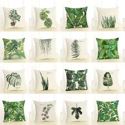 China Tropical Plant Banana Leaf Decoration Green Sofa Cover Custom Decoration Pillow Cover Home Decoration Cushion for sale