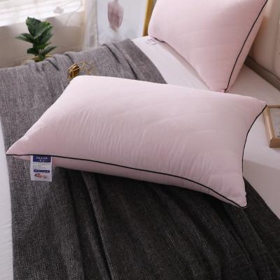 China Pink Quilted Pillow Quilted Solid Down Pillow Deepen Sleep Single Pillow for sale