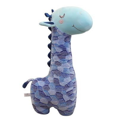 China Cute Fun Plush giraffe stuffed animals giraffe plush soft patchwork custom blue giraffe decor gift for sale