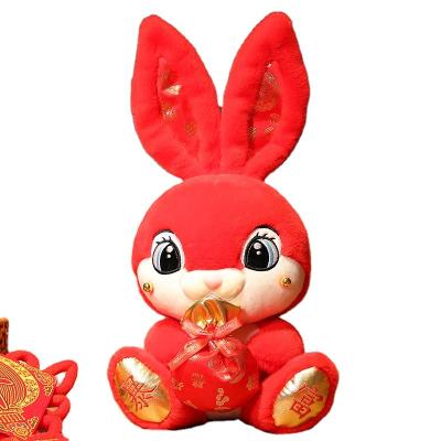 China Cute Fun Bunny plush toys cute red rabbit stuffed animals toy custom plush bunny decor gift for sale