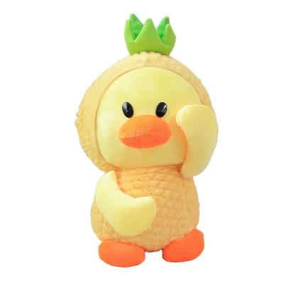 China Cute Fun Duck stuffed toy duck stuffed animal plush cute pineapple yellow duck kid gift for sale