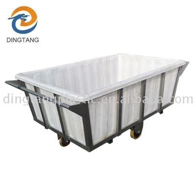 China Packaging 1500L Polypropylene Rectangular Tank With Trolley for sale