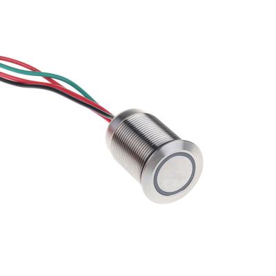 China SINKONG 19mm Momentary Flat Head Push Button Metal Waterproof Switch JSCM-19D for sale