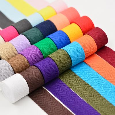 China Herribone Design Cotton Ribbon Purple Orange Cotton Twill Tape for sale