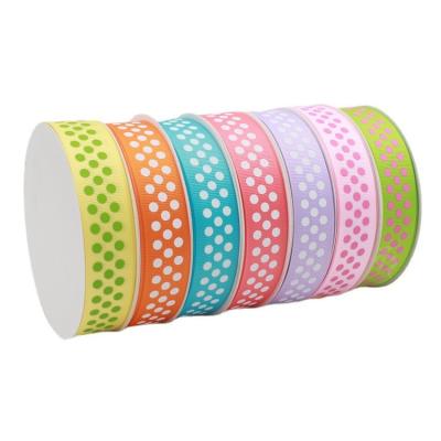 China Dot Custom Printed Grosgrain Ribbon Grün ODM Orange Grosgrain Ribbon zu verkaufen