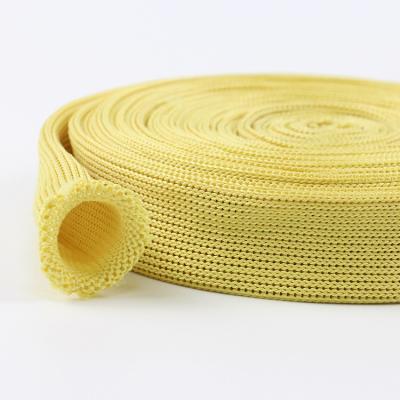 China Geflechtetes feuerfestes Webbing Gelb 20 mm Breite Kevlar Tubular Webbing zu verkaufen