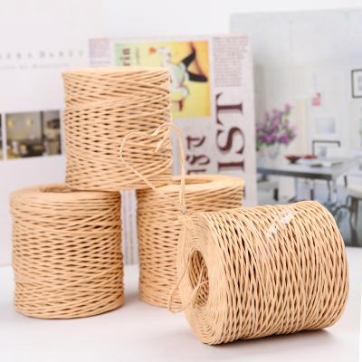 China Beige Farbe verdrehte Raffia Schnur 150m Länge Handwerk Braun Papier Seil zu verkaufen