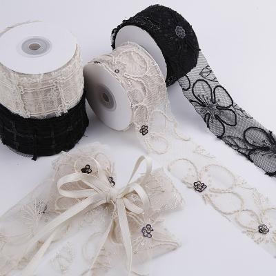 China 50 mm Scheinholz-Polyester-Gitterband mit Floral Jacquard-Band zu verkaufen