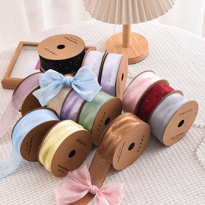 China 4cm*18m Shinny Diamond Polyester Organza Ribbon High Quality Gift Ribbon (Ribanda de presente de alta qualidade) à venda