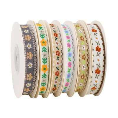 中国 15mm*50y Pastoral Floral Cotton Ribbon Baking Cake Ribbon Bow DIY Material Decoration Ribbon Flower Bouquet Packaging 販売のため