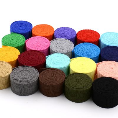 China 20mm*50y Herringbone Woven Cotton Ribbon For Garment Accessories Webbing for sale