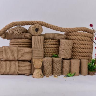 China 6 mm-60 mm gele jute 3 strengen gedraaid touw toegepast in decoratie of zee visserij touw Te koop