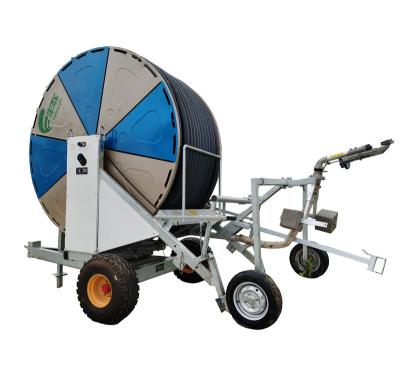 China Anti-Corrosion Irrigator JP75 JP90 Displacement Hose Reel With Sprinkler Gun Boom Truss Model for sale