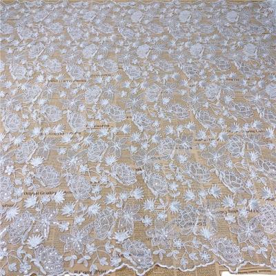 China Wholesale Unusual Viable Tulle Mesh Cord Spangle Flat Embroidered Sequins Knit Lace Fabric For Women for sale