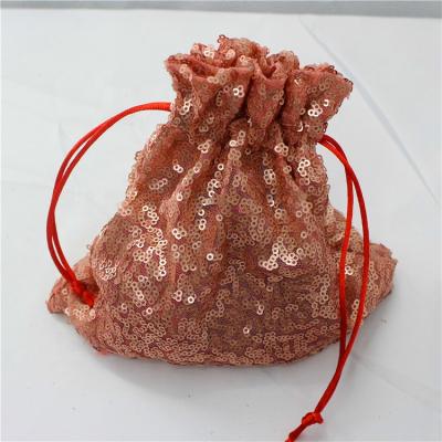 China Clothes Wholesale Customized Packaging Girls Sequin Sequin Duffle Tie Sequin Bags Birthday Party Wedding Candy Bags for sale