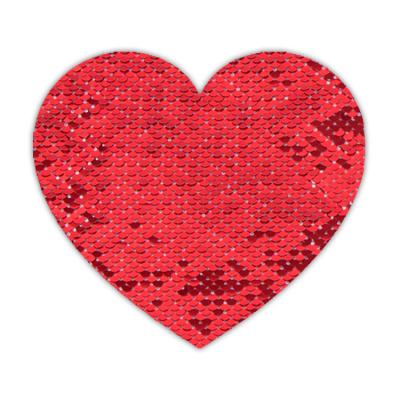 China Antistatic Heart Shaped Sequin Patch Use For Cloth Bag Pillow Case for sale