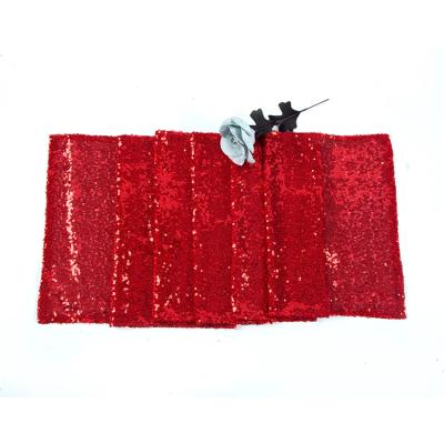 China Wholesale Breathable 100% Polyester Embroidered Mesh Fabric Double-Sided Sequin Table Cloth Sequin Fabric for sale