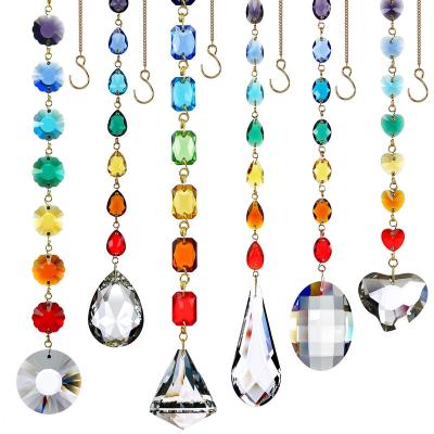 China Traditional GOLDENHAITAI Crystal Sun Catcher Wind Chime 40mm Prism For Hanging Window Decoration Handmade Gifts For Mom, Girls for sale