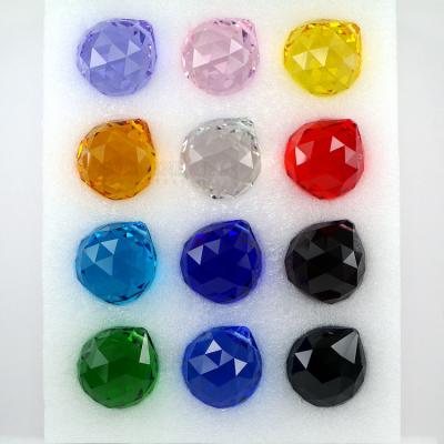 China China Wholesale 40mm Original Good Quality Chandelier Prism Colorful Crystal Ball, 1 Set 12 Colors for sale