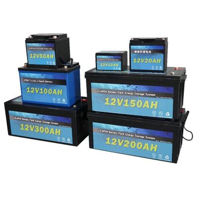 China Electric Power Systems Popular  Hot sell Good Quality Customized 12V 100ah 150ah 200ah 300ah lifepo4 growatt lithium battery for sale