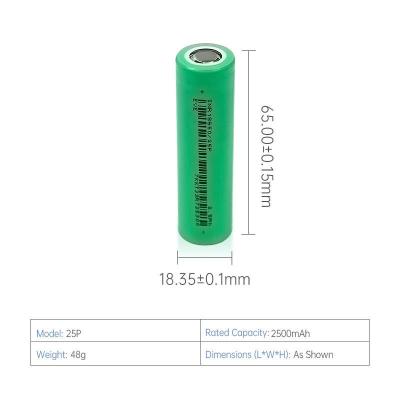 China Electric Power Systems Hot selling manufacturer Bulk battery Lithium Recovery 18650 25p Power battery 3.7v 6000mAh lithium ion rechargeable battery for sale