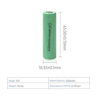 China Electric Power Systems Hot Sell Fast Delivery rechargeable 18650 Lithium iron phosphate battery Cylindrical Cell 33v 3200mah  for motorcycle battery for sale