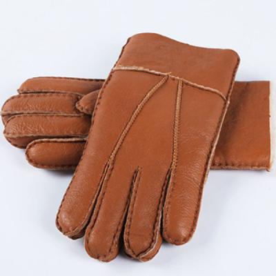 China Breathable and Comfortable Waterproof Sheepskin Gloves and Mittens Leather Really Gloves Men Fashion Winter Gloves Buyers for sale