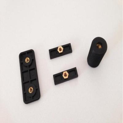 China Copper Nut Insert Black ABS Plastic Injection Molding Texture Surface for sale