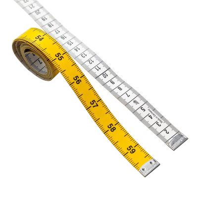 China Waterproof And Tearproof In Sewing Tape Ruler Tape Ruler Soft Flat Seam Ruler Yellow White Ruler Tape Measure Tape Measure for sale