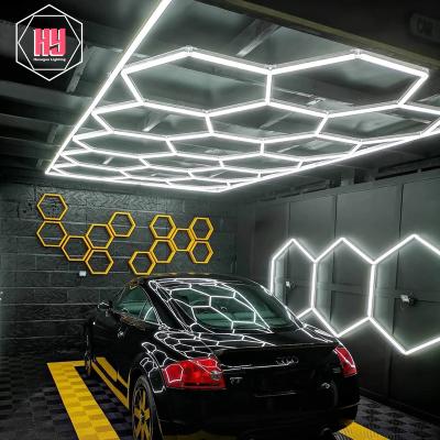 China Bright Color Rendering Aluminum +PC Garage Car Repair Shop Hexagon Interior Led Batten Tube Lights Garage Work Led Light for sale