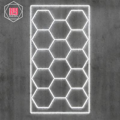 China High Quality Decorative Aluminum +PC Hexagon Lights Living Room Hex Garage Uniquely Shaped Indoor Home Lights for sale