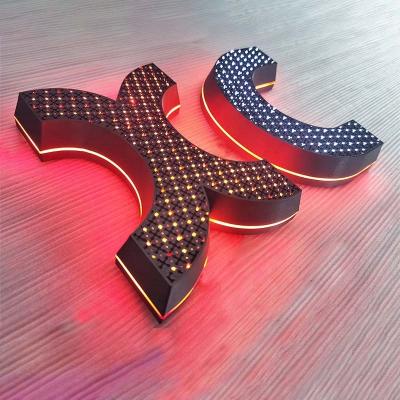 China Custom Logo Waterproof Backlight Drill Flash New Arrival Outdoor Advertising Display Illuminated 3D Printed Letter Signs Letreros Led Luminosos for sale