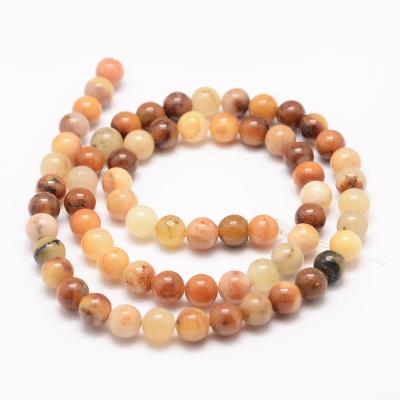 China 8mm PandaHall Stone Round Natural Topaz Jade Bead Strands for sale