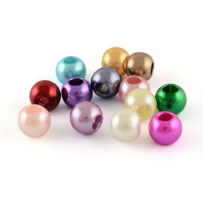 China Pandahall Acrylic Mixed Color ABS Plastic Imitate European Pearl Beads for sale